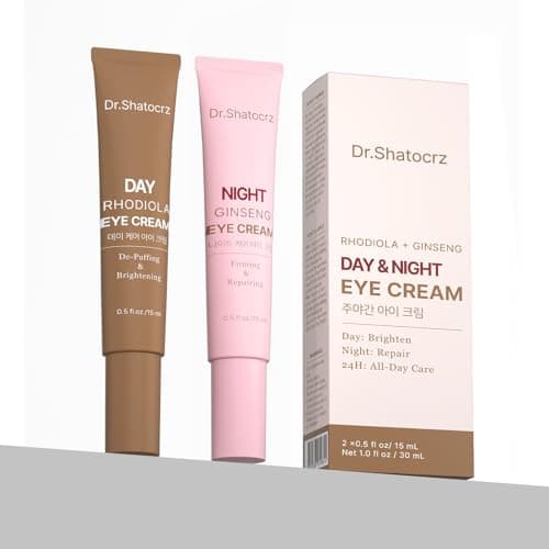 Dr. Shatocrz Day & Night Eye Cream - For Smoothing Wrinkles, Eye Bags, Dark Circles and Puffiness, Brightening and Tightening Retinol Cream for Firming & Revitalizing - 2 Pieces - Image 1