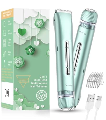 Electric Razors for Women | Dual Head Electric Shaver for Ladies for Facial Hair Removal, IPX7 Waterproof, Painless & Flawless, USB Rechargeable, for Face, Bikini, Body, Leg - Image 1