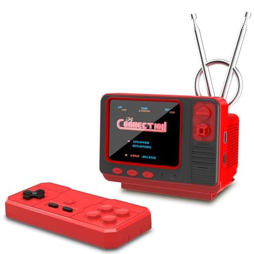 Mini TV Retro Game Console with 3.0" IPS Screen, Portable Vintage Gaming System with Wireless Controller, Built-in Classic Games, Support 2 Players & Save Function, 90s Nostalgia Gift for Kids Adults
