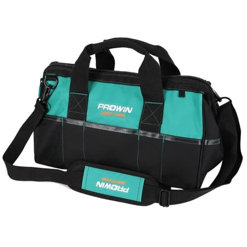 Prowin 16-inch Wide Mouth Tool Bag Multi-pocket Tool Organizer with Adjustable Shoulder Strap, Tool Tote Bag for Men - Image 1