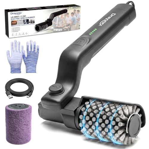 Electric Grill Brush, 20kg High Torque BBQ Cleaner with 3 Speed Modes, Reinforced Steel Bristle Scrubber, Type-C Rechargeable, Safe for Cast Iron & Porcelain Grates - Image 1