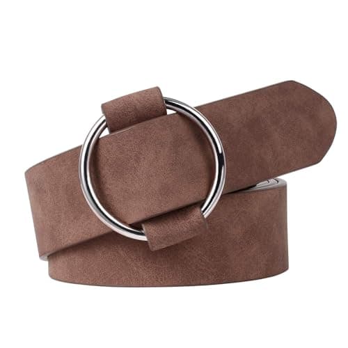 XZQTIVE Women Suede Belt Fashion Leather Belts With Silver Buckle Ladies Waist Belt For Jean Pant - Image 1