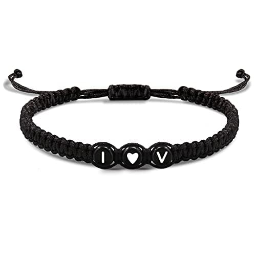Btysun Couple Bracelets for Men Women Link Bracelets Initial Bracelets for Teen Letter I&V Wedding Best Friend Birthday Anniversary Jewelry for Girlfriend Husband Wife - Image 1