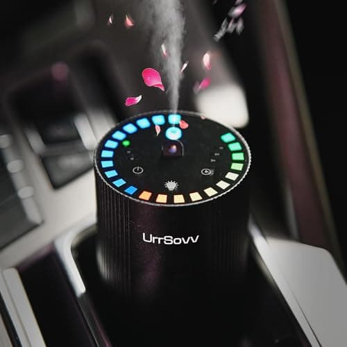 Waterless Car Diffuser for Essential Oils Wireless Battery Operated Car Diffuser Portable Cordless 60ML Air Freshener Diffuser 3 Timers & 3 Mist Levels for Car Home Bedroom Travelling (Black) - Image 1