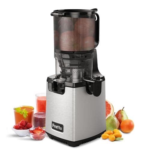 Fretta Cold Press Juicer Machines, Slow Masticating Juicer with 5.3'' Large Feed Chute for Whole Fruit and Vegetables, High Juice Yield, Easy to Clean Juice Extractor, Nut Milk Maker, BPA-Free,250W - Image 1