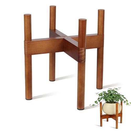 Vigordream Plant Stand Indoor, Wood Plant Holder, Mid Century Modern Decor Tall Planter Stands, 2 Height Displays Corner Single Flower Stand for Balcony, Living Room,Garden Patio Fit 5-10 Inch Pots - Image 1