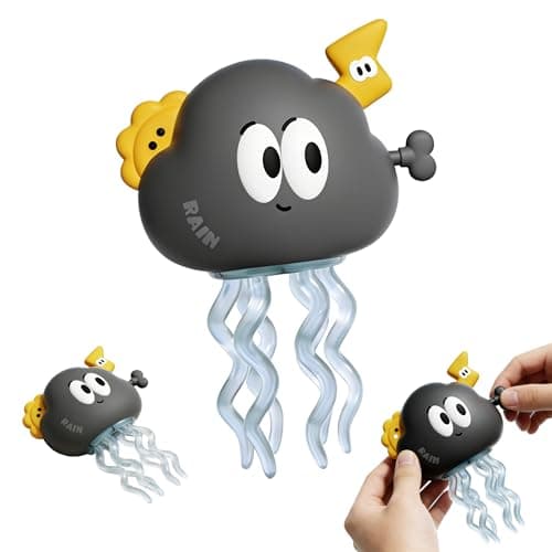 ZCLDXW Rain Cloud Jellyfish Wind Up Toy, Dancing & Gliding Motion Cute Spring Toy with Roller Wheels, Battery-Free Mechanical Toy for Kids Ages 3+, Fun Gift - Image 1