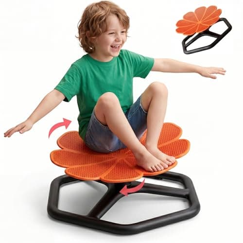 KYZDZQ Spinning Chair for Autistic Kids,Sensory Swivel Chair, 220LBS Weight Capacity, Sensory Toy for ADHD & Autism 3-6 Years Children,Training Body Coordination, Metal Base Non-Slip Design (Orange) - Image 1
