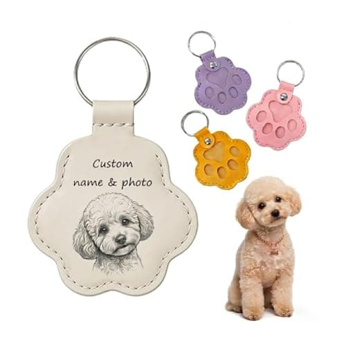 Personalised Pet Memorial Keyring,Crafted in USA Custom Photo Keychain with Pet’s Name & Date, Keepsake Gift to Hold Fur & Memories, Dog Cat Loss Sympathy Gift for Pet Owners - Image 1
