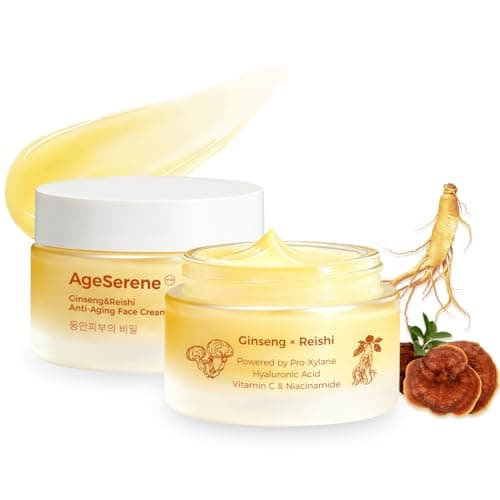 AgeSerene Hydrating Face Cream with Niacinamide & Hyaluronic Acid - Daily Moisturizer for Dry Skin - Ginseng Root Water Infused Skin Barrier Cream - 1.7 fl oz