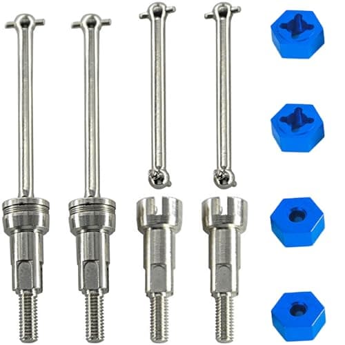 Fraizoe RC Steel Drive Shaft Kit Front & Rear (Universal Shafts/Rear stub axles/Dogbones/Hexes) - Compatible with ARRMA 1/16 Mojave GROM Series Desert Trucks (ARA2104/ARA2304/ARA2304S) - Image 1