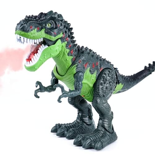 AHCo. Big Walking T-Rex Dinosaur Toy Plus for Kids – Realistic Tyrannosaurus Toys with 3D Eyes, Mist Spray, Lights and Roar Sound – Gift for Toddlers Ages 3+ Years - Image 1