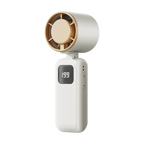 MWQEJVS Portable Handheld Turbo Fan, 199 Gear Wind, USB-C Rechargeable Fan, With Air Turbo Tech Cooling Fan for Outdoor Activities, Travel, Beach (White) - Image 1