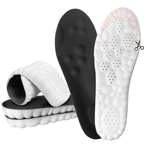 Steppers Insoles for Men & Women, 2026 New 4D Memory Foam Cloud Footstr Insoles, Comfortable & Breathable Massage Shoe Inserts with Arch Support for Foot Pain & Fatigue (Black, US M 7-11/W 8.5-13.5) - Image 1