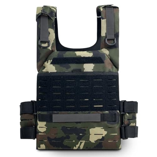 Tactical Weighted Vest with Reflective Stripe, Adjustable Weights Training Running Vest Molle for Strength Training Running Strength and Endurance, Weighted workout Vest for Men - Image 1