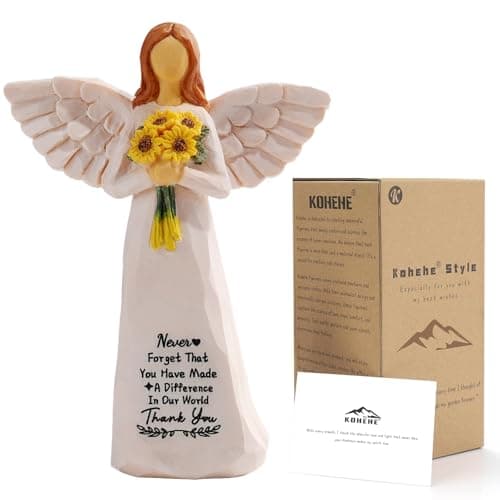 Kohehe Thank You Gifts for Women,5.5'' Handmade Angel Figurine Sunflower Gifts for Women,Employee Appreciation Gift,Appreciation Gift for Teacher Coworkers Boss Lady