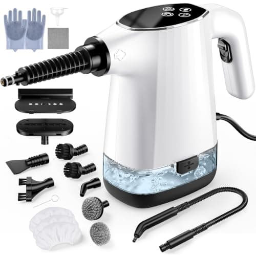Handheld Steam Cleaner, Portable Steamer for Cleaning with 18PCS Accessories, 12s Fast Heating, Pressurized Steam Cleaner for Home, Kitchen, Bathroom, Car Detailing, Window, and Clothes, White - Image 1
