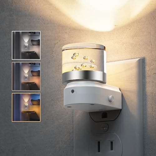 L LOHAS LED Night Lights Plug into Wall, 2 Pack 3000K/4000k/5000K Adjustable Color Temperature Bubble Night Light, Dusk to Dawn Sensor for Hallway, Bathroom, Rooms - Image 1