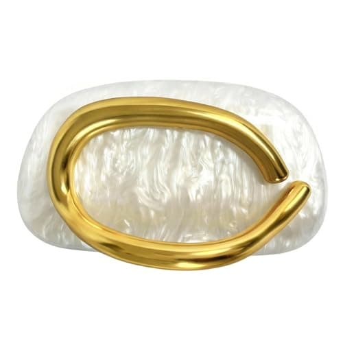 CVCoin White Evening Clutch Purses for Women,Evening Bag,Women's Handbags Shoulder Bags for Wedding Party,Acrylic. - Image 1