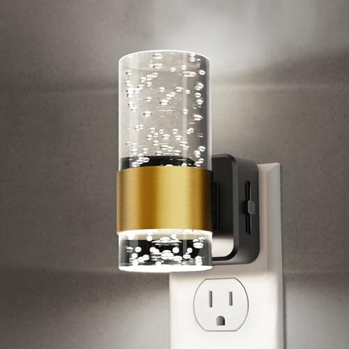 Night Light, 1-Pack Decorative Night Lights Plug into Wall, Dimmable Night Light with Auto Light Sensor, Bright White 5000K, Wall Sconce-style Design Nightlight for Bathroom,Bedroom,Hallway - Image 1