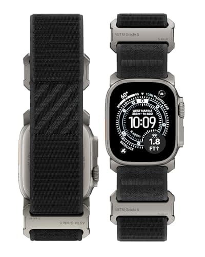 LULULOOK Grade 5 Titanium Nylon Band for Apple Watch Ultra 3/2/1 49mm & Series 11/10 46mm, Adjustable Secure DLC Trail Loop Sport Band for Men iWatch Series 9/8/7/6/5/4, SE 3/2/1 45/44mm - Image 1