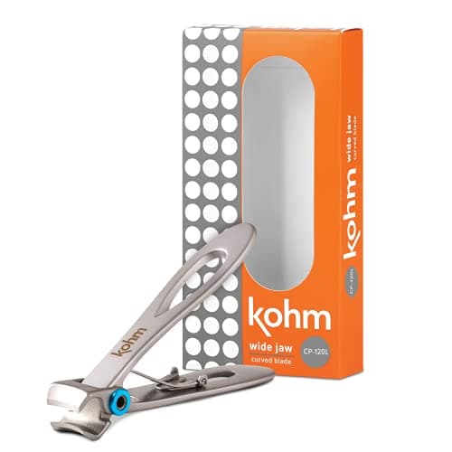 KOHM Nail Clippers for Thick Nails - Heavy Duty, Wide Mouth Professional Fingernail and Toenail Clippers for Men, Women & Seniors, Silver - Image 1
