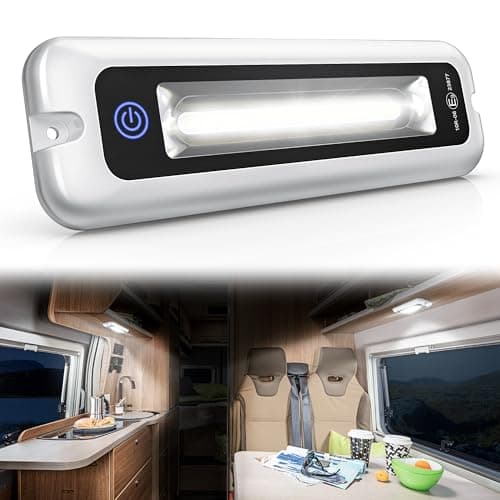 8 Inch RV Lights Interior with Smart Touch Control, LED Utility Awning Light White 6000K, IP68 Waterproof Aluminum for RV Trailers Travel Campers Cabinet SUV Truck MPV Hallway - Image 1
