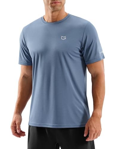 Men's Workout Breathable T-Shirts Dry Fit UPF 50+ Sun Shirts Quick Dry Cooling Tee for Athletic, Running, Hiking (Slate Blue, 4XL) - Image 1