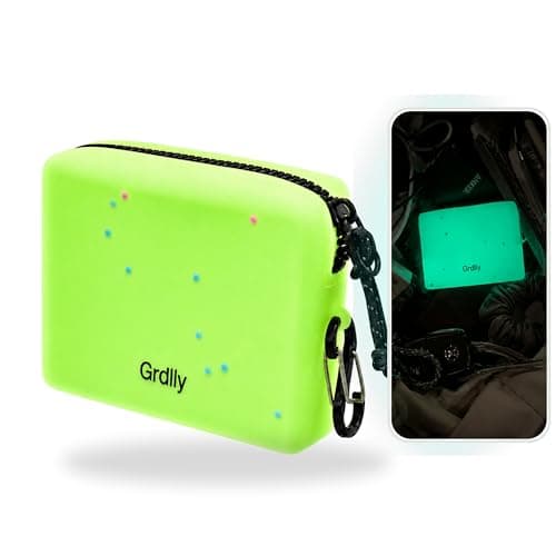 GRDLLY Small Coin Purse, Glow in the Dark Silicone Coin Pouch with Zipper, Mini Keychain Wallet for Coins Cards Keys Earbuds, Water-Resistant Change Purse - Image 1