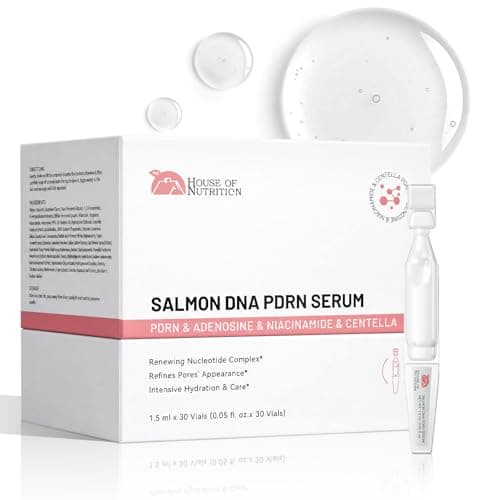 Salmon DNA Serum, 99% PDRN High-Purity Ampoule, Anti-Aging One Day Serum with Recombinant Collagen & Glutathione, Korean Skincare for Wrinkles, Deep Hydration, Firming, Glass Skin, 0.05 fl.oz x 30e - Image 1