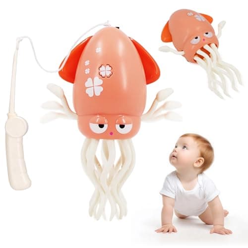 LOriom Rechargeable Dancing Octopus Toy for Kids, Electric Interactive Toy with LED Lights & Music, Automatic Obstacle Avoidance, 2 Modes (Upright/Crawl), Gift for Boys Girls Aged 3 4 5 6 (Powder) - Image 1