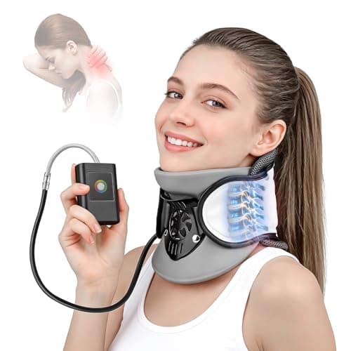 Sanivor Neck Traction Device - Adjustable Inflatable Neck Stretcher,Lightweight Neck Support Brace for Cervical Spine Decompression,Pain Relief Neck Decompression Tension Relief FSA or HSA Eligible - Image 1