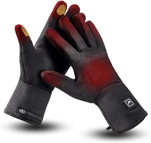 Heated Glove Liners for Men Women, Rechargeable Battery Electric Heated Gloves, Winter Warm Glove Liners for Arthritis Raynaud, Thin Gloves Riding Ski Snowboarding Hiking Cycling - Image 1