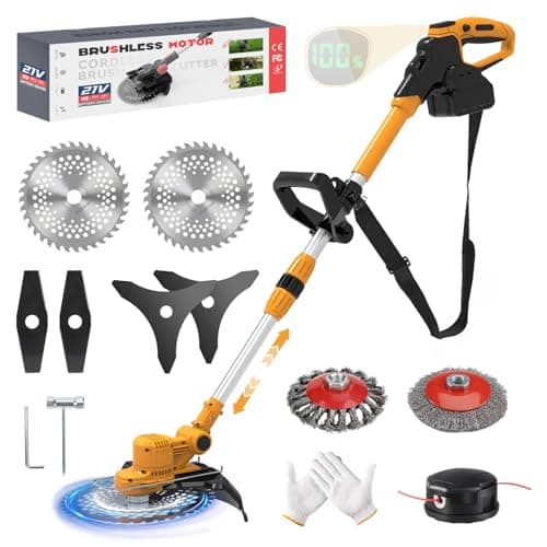 Electric Weed Wacker for Dewalt 20V Battery, Weed Eater Battery Powered with 6 Types of Blades, 750w Lightweight Cordless Weed Wacker Brush Cutter for Lawn, Yard and Bush Trimming (No Battery) - Image 1