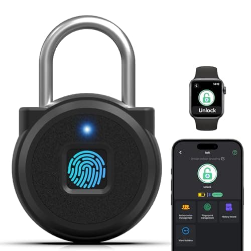 Keylesslife Fingerprint Padlock,Fingerprint Locker Lock,Biometric Smart Padlock Outdoor Waterproof Pad Lock for Locker Gym Fence Gate Toolbox Case Storage - Image 1