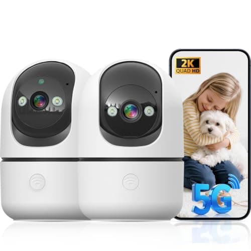 GBIUT Indoor Camera 5G&2.4G WiFi Cameras for Home Security Instant 911 Alert, 360° Pan/Tilt Baby Monitor/Dog/Pet Camera AI Motion Detection Night Vision, Speaker, US Cloud Storage (2-Pack) - Image 1