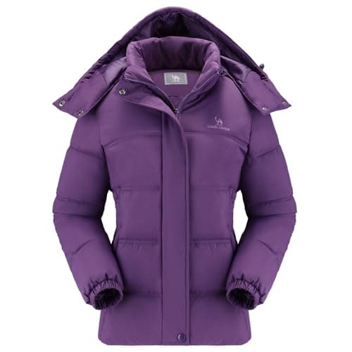 CAMLE CROWN Women's Puffer Jacket Coat Winter Warm Hooded Jacket Down Jacket Outerwear - Image 1