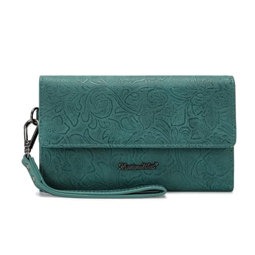 Montana West Womens Western Wallet Card Cases Money Organizers for Ladies Female Phone Wallet Wristlet with Coin Purse and Wrist Strap - Image 1
