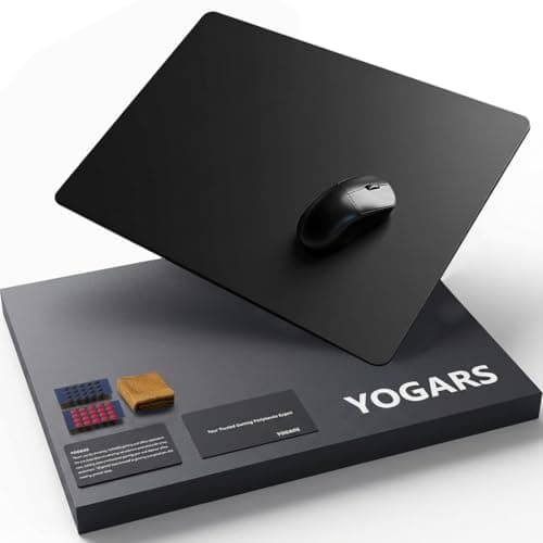 YOGARS Glass Gaming Mouse Pad, 19.7"x15.7" Large Glass Hard Mousepad for Esports, Ultra-Smooth Micro-Etched Surface Speed & Control, with Anti-Slip Base, Easy Clean Scratch Resistant (Black) - Image 1