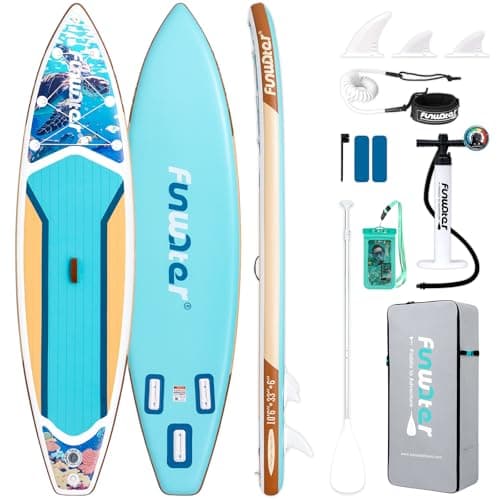 FunWater 10'6×33"×6" Inflatable Stand Up Paddle Board with Premium SUP Paddleboard Accessories, Wide Stable Anti-Slip EVA Deck,Paddle Boards for Adults & Youth of All Skill Levels - Image 1