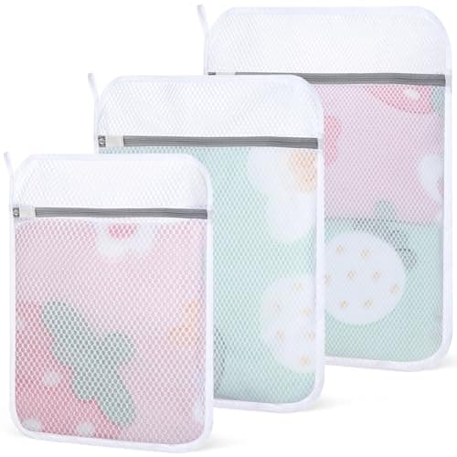 Dntorx 3 PCS Durable Honeycomb Mesh Laundry Bags for Delicates with Zipper, Reusable Laundry Bag Mesh Wash Bags for Washing Machine for Clothes, Shoes, Socks, Underwear, Bra (M + L + XL, White) - Image 1