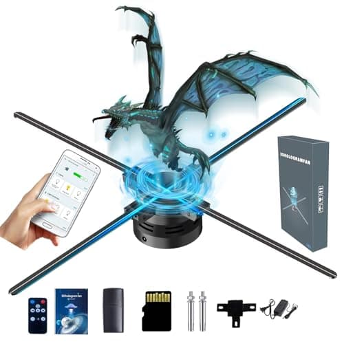 3DHologramFan,85CM Missyou 3D HologramFan Projector Holographic Christmas Tree Advertising Display with Remote and Bluetooth and Splicing,1500+ Video Library for Signs,Bar,Party Halloween - Image 1