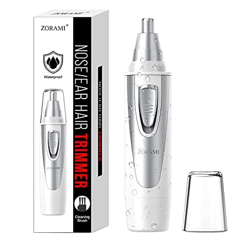 Ear and Nose Hair Trimmer Clipper - 2026 Professional Painless Eyebrow & Facial Hair Trimmer for Men Women,Battery-Operated Trimmer with IPX7 Waterproof,Dual Edge Blades for Easy Cleansing White - Image 1