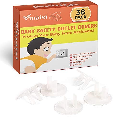 Vmaisi 38 Pieces Clear Outlet Covers Baby Proofing - Electrical Safety ChildProof Plug Protector - (Clear, 38 Pack) - Image 1