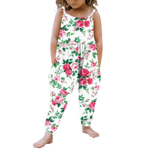 Kislio Toddler Baby Girls Jumpsuit One Piece Mermaid Romper Sleeveless Strap Summer Outfits Pockets Clothes 1-6 Years - Image 1