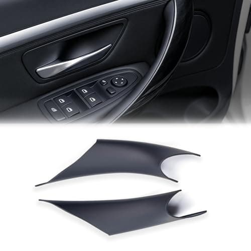 iCarPro Sticky Door Handle Fix Cover for BMW F30 F31 F34 F80 3 Series 320,328,330,335,M3 2012-2018, F32 F33 F36 F82 4 Series 428,435,440,M4 2014-2019, Melting Door Pull Handle Repair, OEM Black, 2PCS - Image 1