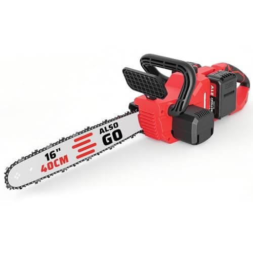 16" Cordless Chainsaw 42V Brushless Electric Chainsaw, 2 x 3.0Ah Batteries Powered Handheld Chain Saw, Tool-Free Tension & Auto Oiling for Tree Pruning, Wood Cutting, Yard & Garden Outdoor Work - Image 1