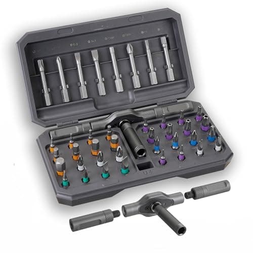 YrouGra 42 in 1 Magnetic Screwdriver Set, Magnetic Ratcheting Screwdriver Set with T Handle, Multi-Bit Magnetic Driver with Case, Portable Compact Repair Tool Kit for Electronics, Furniture & DIY - Image 1