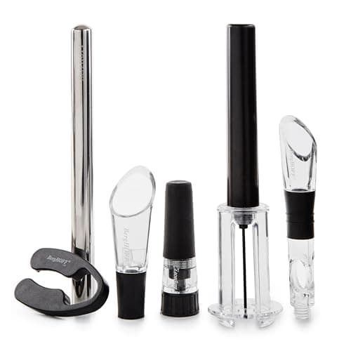 BergHOFF 6Pc Air Pressure Wine Opener with Chiller Pourer, Foil Cutter, Aerator Pourer, Vacuum Stopper Great for Gift - Image 1