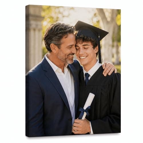 Custom Canvas Prints Personalized with Your Photo for Graduation & Fathers Gifts, Ships Next Day Ready to Hang, Made in USA - Ideal for Wedding, Baby, Family & Pet Memorial Gift (Framed 10x12 Inch) - Image 1